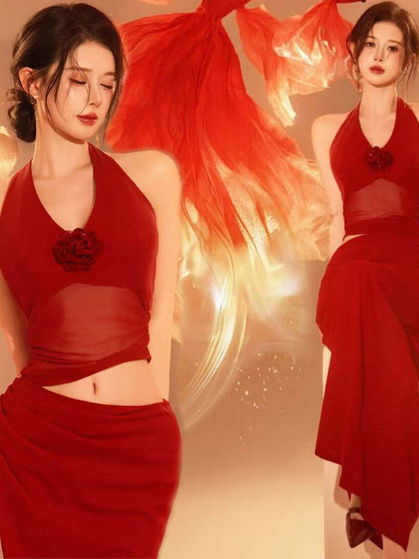Photography Lighting For Clothing - Czerwony kostium fotograficzny na Nowy Rok,