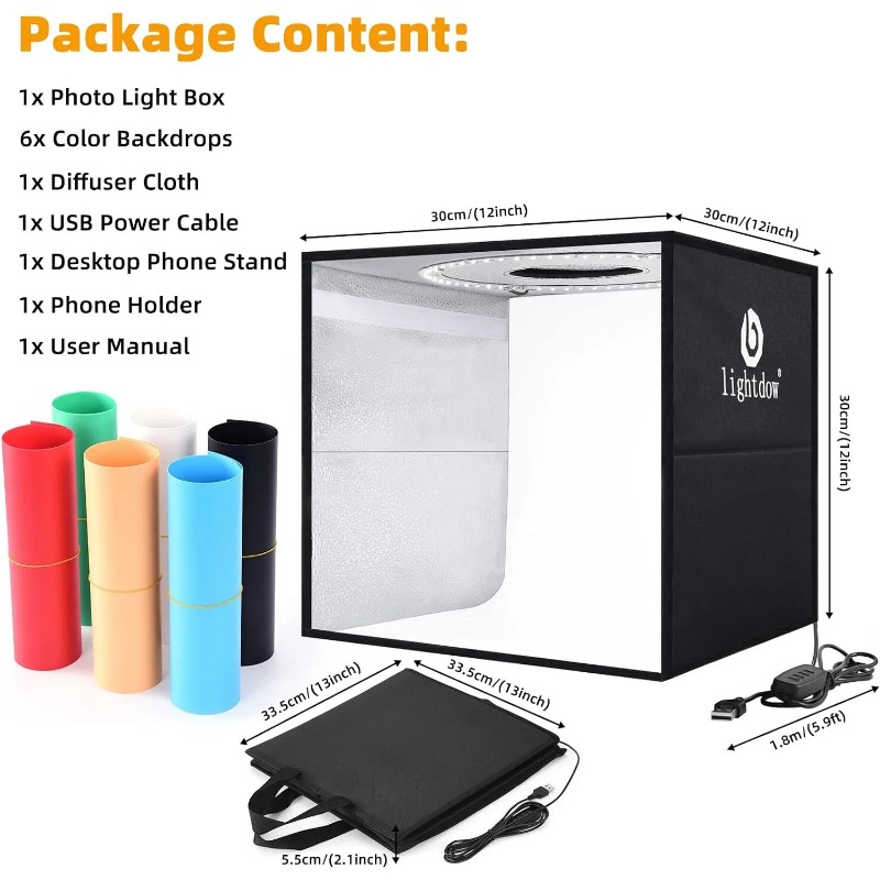 Photography Lighting And Backdrop Kits - Zestaw Lightdow Photo Studio Light Box
