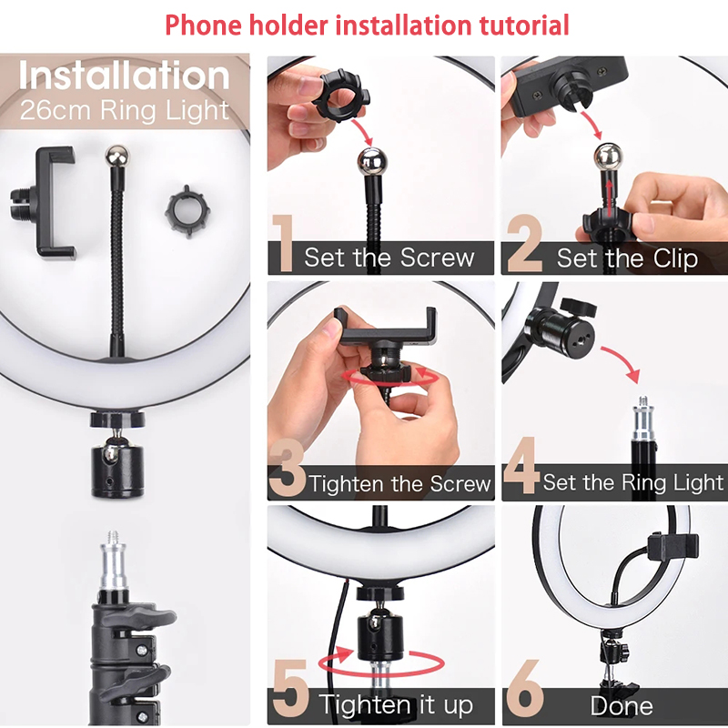 Lampa wideo 16/26/33cm, pierśc – Photography Lighting For Products recenzja i cena