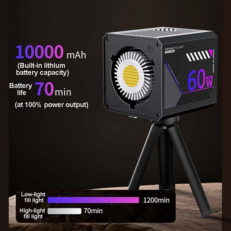 Lampa wideo RGB 60W, przenośna – Photography Lighting For Products recenzja i cena